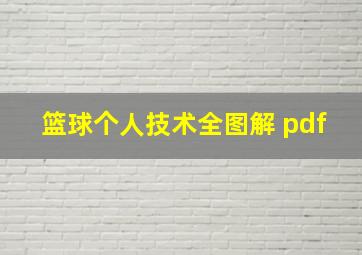 篮球个人技术全图解 pdf